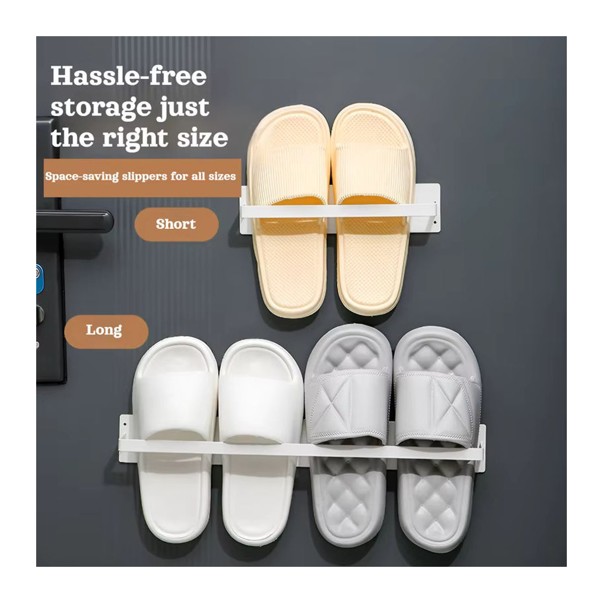 Magnetisches Schuhregal aus Metall für die Hintertür in Schwarz oder Grau mit Diebstahlsicherung und minimalistischem Design - Bild 2