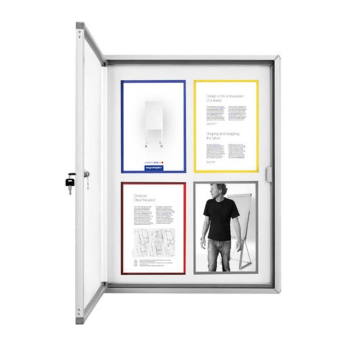 Magnetoplan Schaukasten CC Außenbereich mit Sicherheitsglas für 12 x DIN A4 in Alufarben - Bild 1