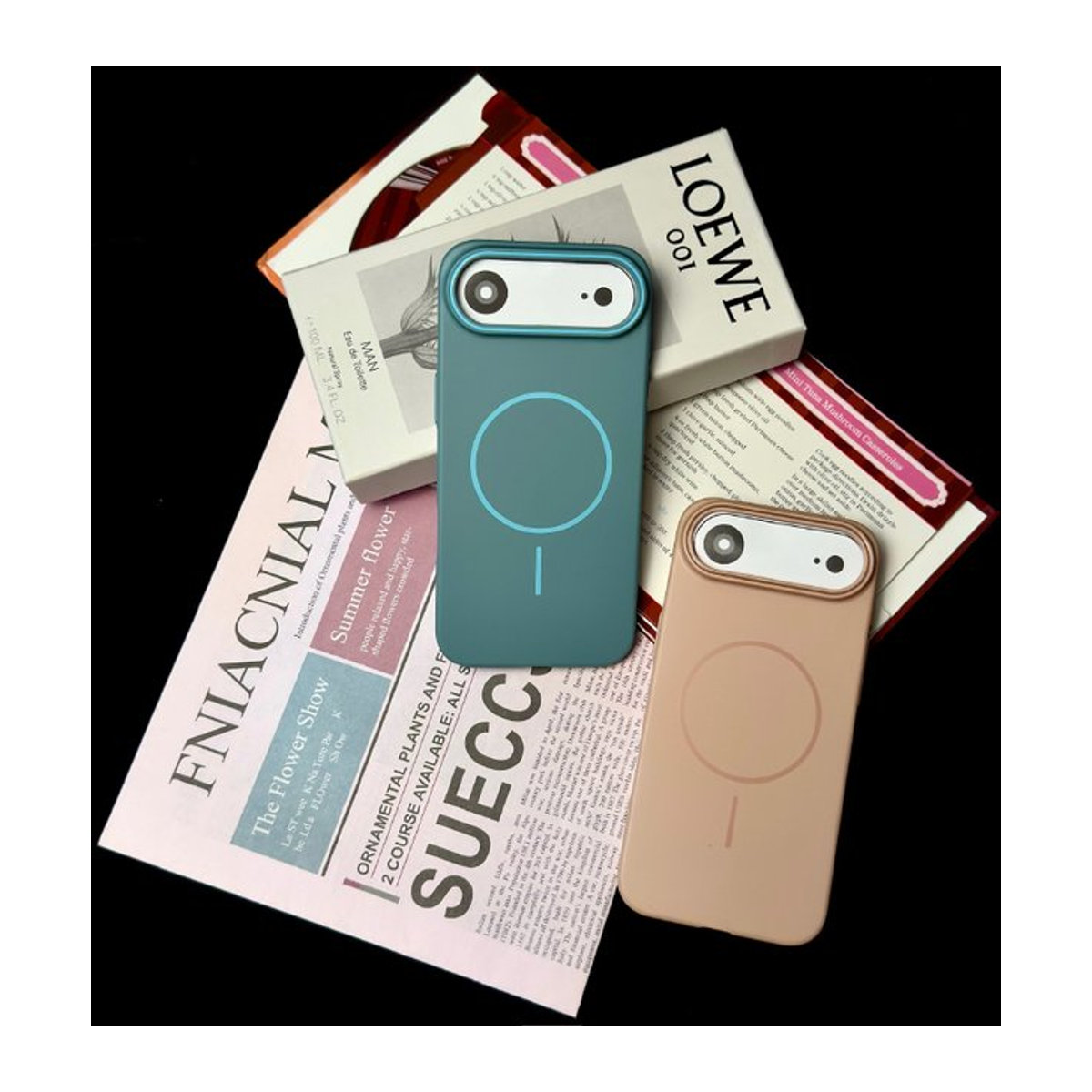 MagSafe Magnetische Schutzhülle aus mattem PC für iPhone 11 bis iPhone 17 Pro Max in Weiß und Rosa, minimalistisches Design - Bild 1