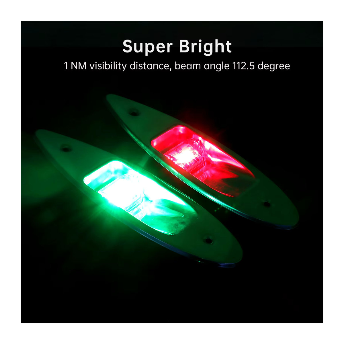 MAIMEIMI 12V LED Navigationslicht für Marine und Boote, wasserdichte Signal-Warnlampe in Rot und Grün, korrosionsbeständig - Bild 4