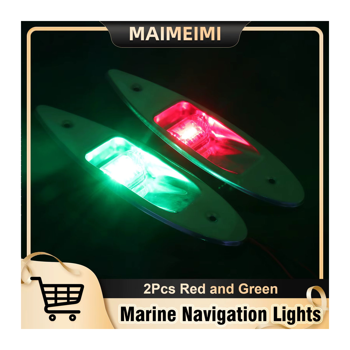 MAIMEIMI 12V LED Navigationslicht für Marine und Boote, wasserdichte Signal-Warnlampe in Rot und Grün, korrosionsbeständig - Bild 6