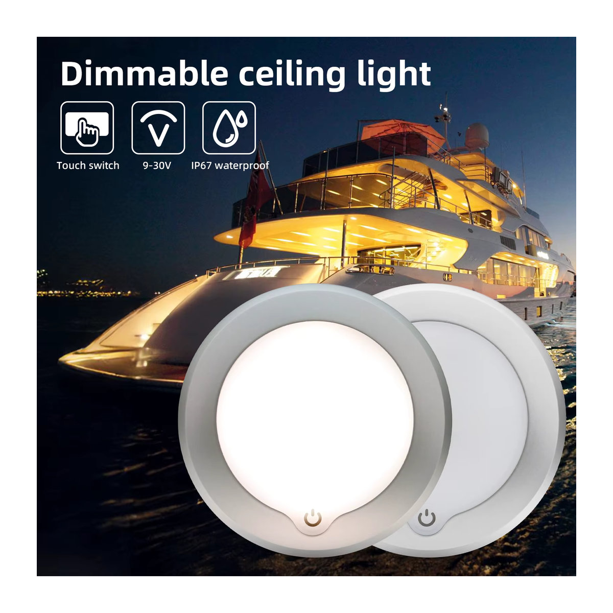 MAIMEIMI LED Deckenlampe Weiß, ultradünne Deckenleuchte für Wohnmobil und Boot, dimmbar, 3 W, 12 V - Bild 2