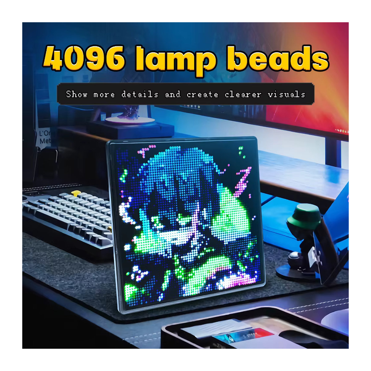 MAIMEIMI LED Pixel Display RGB mit App-Steuerung für DIY Text Muster und Animationen in Bunt - Bild 3