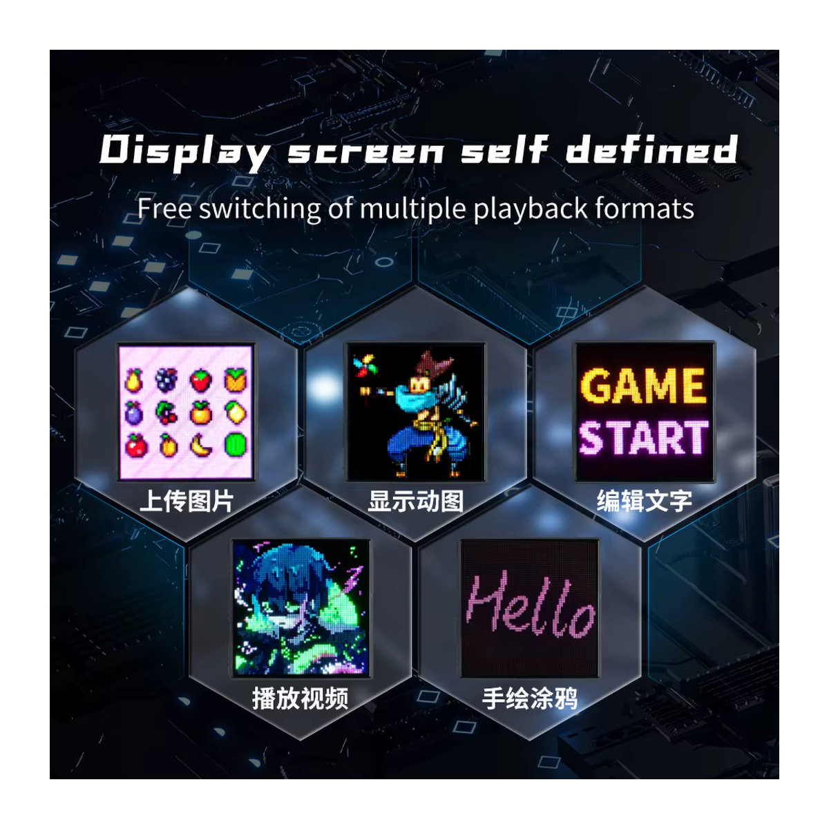 MAIMEIMI LED Pixel Display RGB mit App-Steuerung für DIY Text Muster und Animationen in Bunt - Bild 4