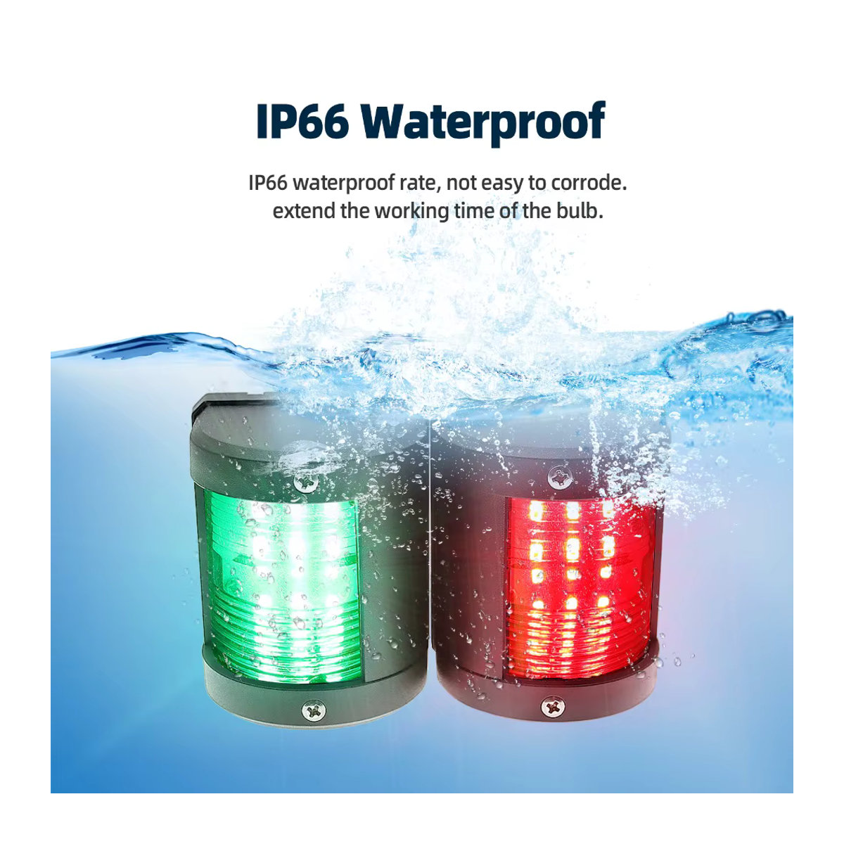 MAIMEIMI Marine Boot Navigationslichter Set aus 1 oder 2 Stück in Rot und Grün, wasserdichte Segellichter zur Seitenmarkierung für Boote und Pontons - Bild 2