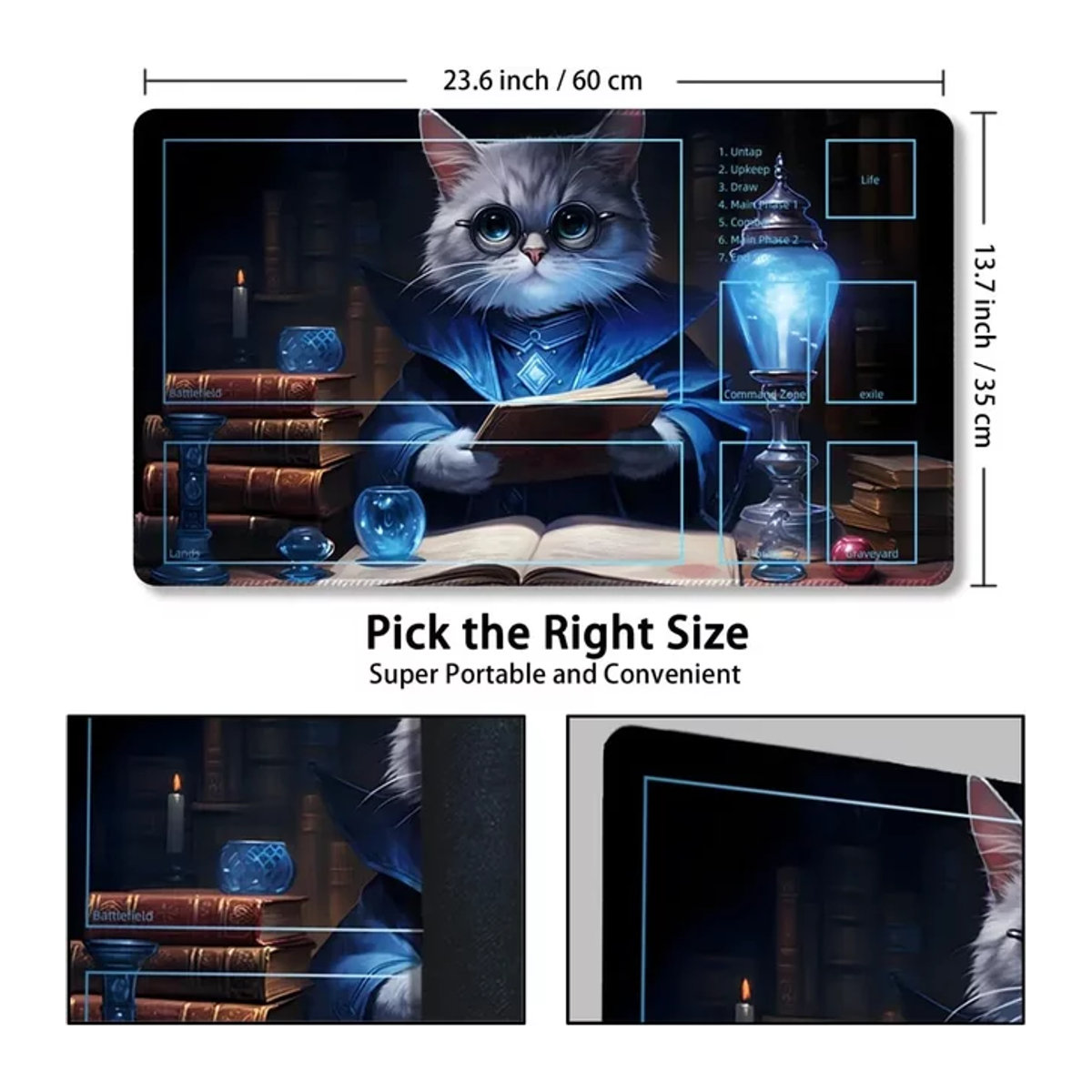 Mairuige Gaming-Mauspad Katze 6-Zusatzkampf mehrfarbig rechteckig aus Textil - Bild 1