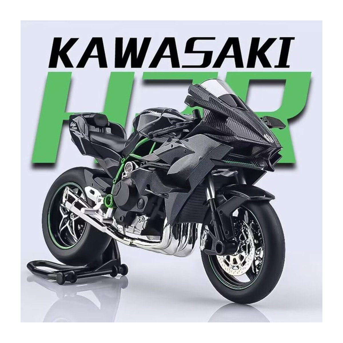 Maisto Kawasaki H2R Motorradmodell aus Metall im Maßstab 1:12, Farbe Schwarz - Bild 1