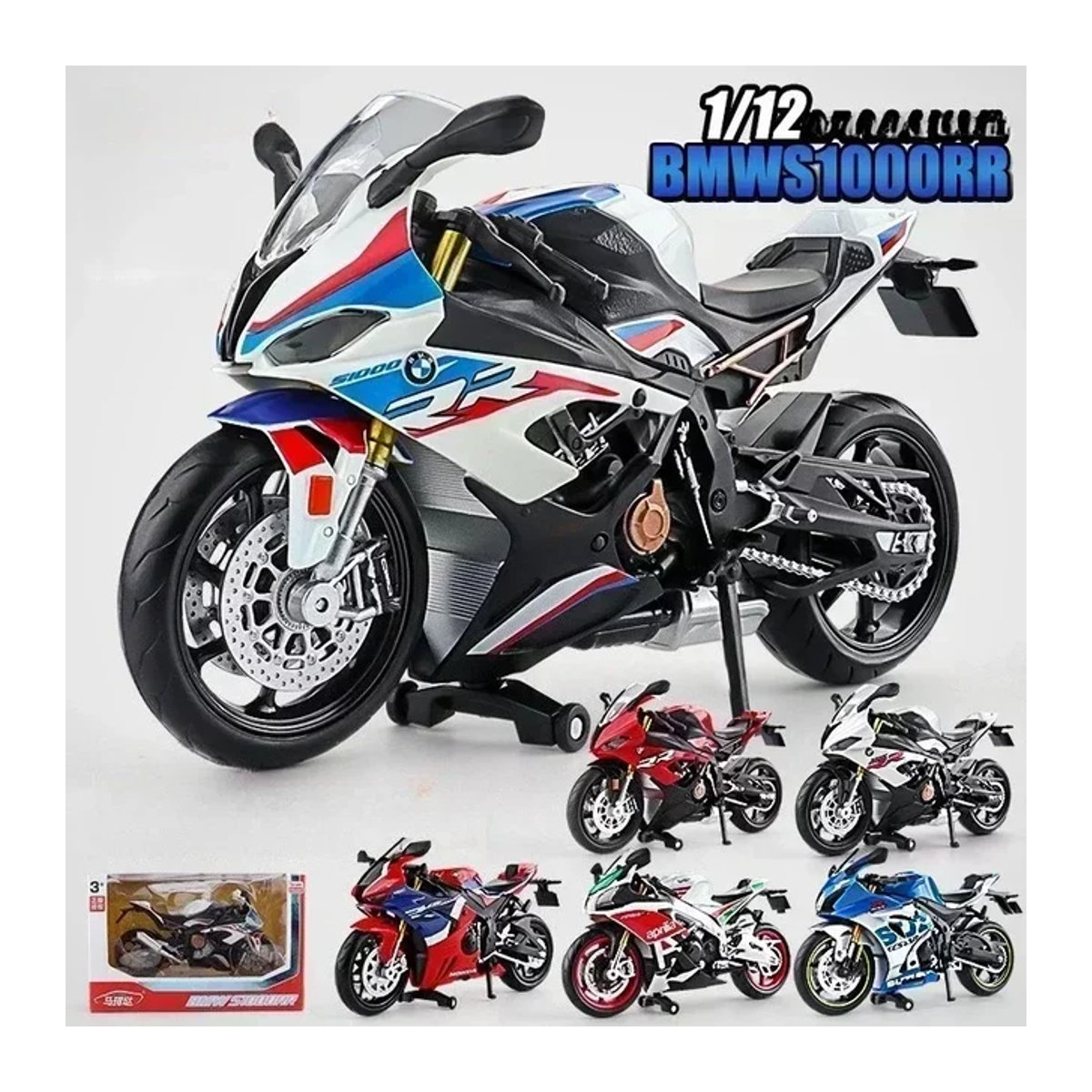 Maisto Rennmodell Simulation Motorrad Spielzeugsammlung im Maßstab 1:12, mehrfarbig und weiß - Bild 1