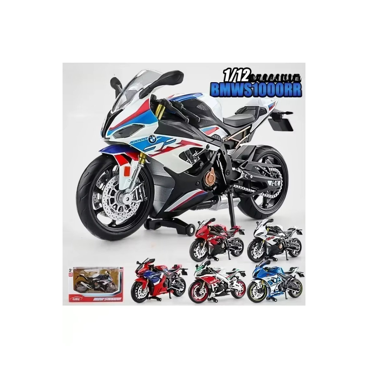 Maisto Rennmodell Simulation Motorrad Spielzeugsammlung im Maßstab 1:12, mehrfarbig und weiß - Bild 6