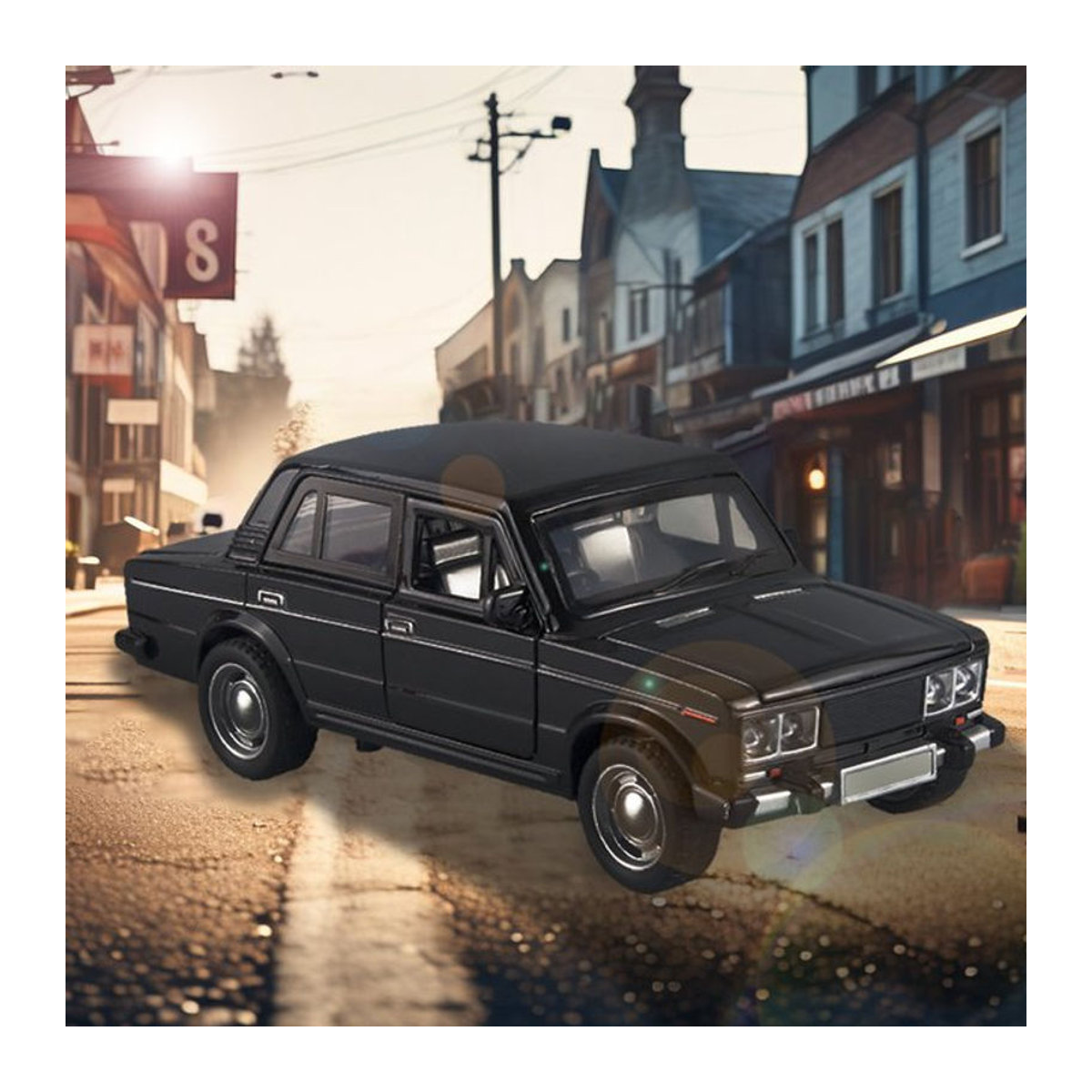 Maisto Retro-Legierungsautomodell im Maßstab 1:32 als Vintage Desktop-Ornament in Rot oder Schwarz - Bild 1