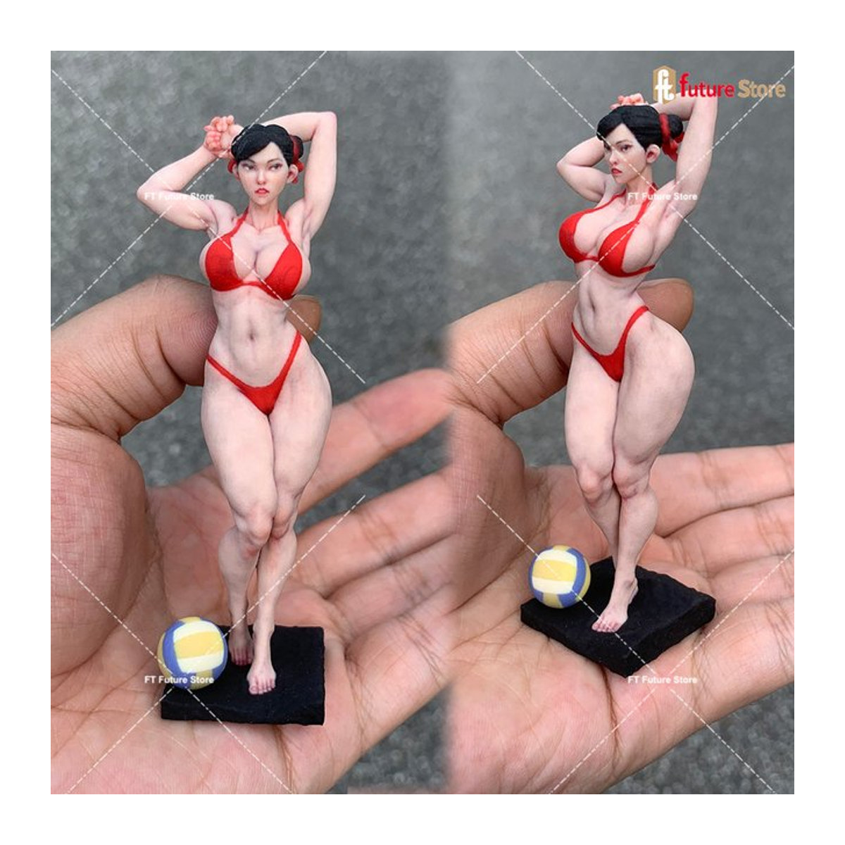 MAK Anime Maruko Kopf Miniatur Figur aus Kunstharz in Rot für Diorama Modelle 1/18 1/16 1/12 - Bild 1