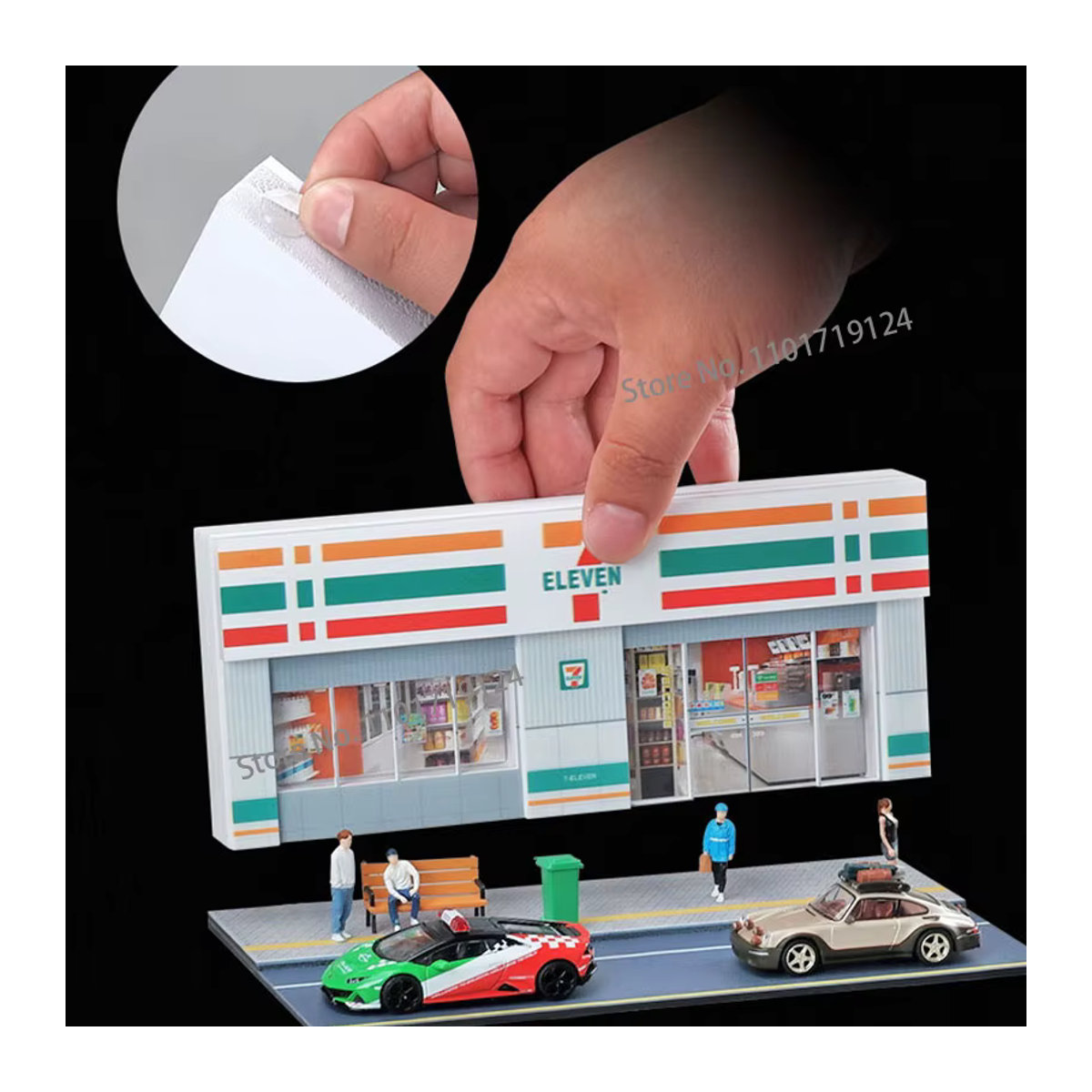 MAK Miniatur Architektur Modell Supermarkt und Convenience Store als dekoratives Hintergrund Panel in Mehrfarbig - Bild 2