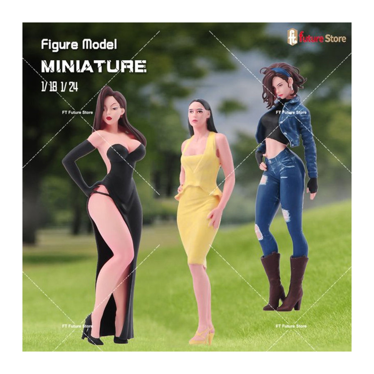 MAK Miniatur Figur Mädchen aus Kunstharz für Diorama und Modellbau, mehrfarbig - Bild 1