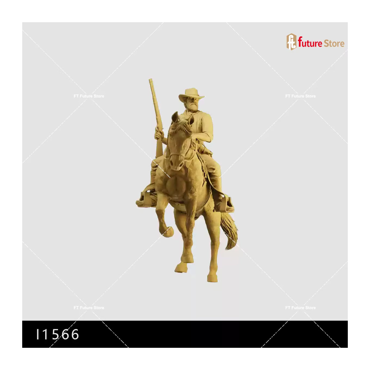 MAK Miniaturen Figur Cowboy reitet auf Pferd in Beige, 1/64 1/43 Diorama Modell aus Kunstharz - Bild 4