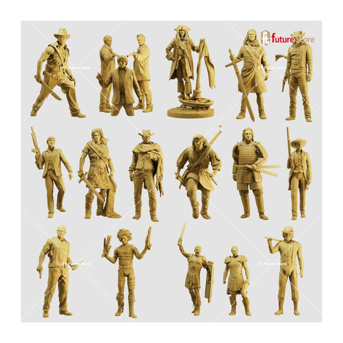 MAK Miniaturen Männliche Filmfigur aus Kunstharz in Beige für Modellbau und kreative Szenen - Bild 1