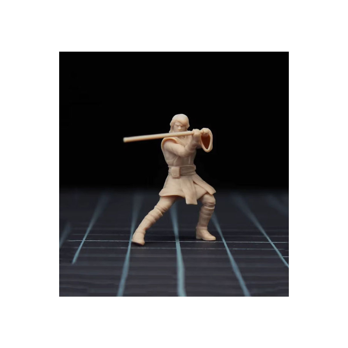 MAK Miniaturfiguren Obiwang vs. Anakin 3D-Druckmodell aus Kunstharz in Beige für Maßstab 1/64 und 1/43 als Dekoration - Bild 2