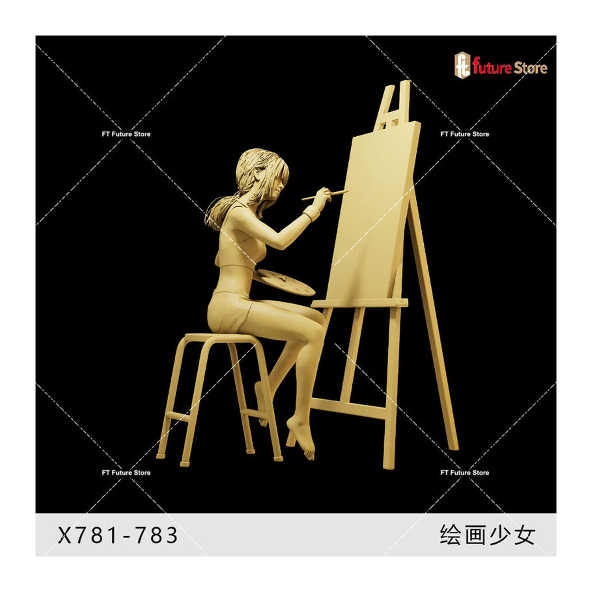 MAK Modische Mädchen Uniform Figur in Beige für Diorama und Miniatur-Szenen (1/64, 1/43, 1/35) - Bild 3