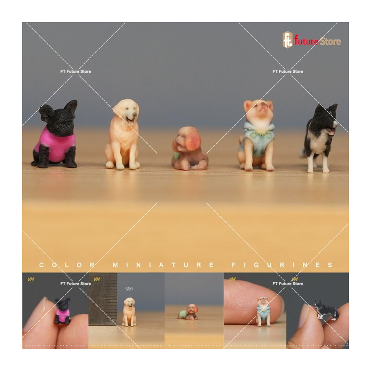 MAK Realistische Hunde Miniatur Figur aus Kunstharz, mehrfarbig - Bild 1