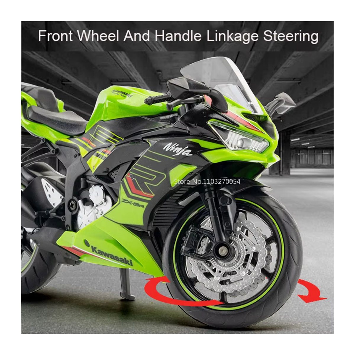 MAKEDA Diecast Modellmotorrad Kawasaki Ninja ZX-6R Legierung Spielzeug in Grün im Maßstab 1:12 - Bild 2