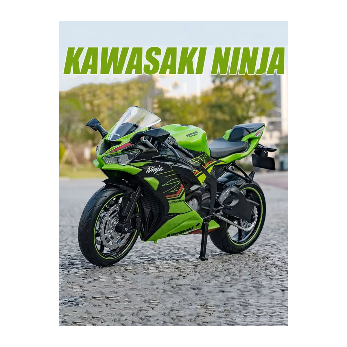 MAKEDA Diecast Modellmotorrad Kawasaki Ninja ZX-6R Legierung Spielzeug in Grün im Maßstab 1:12 - Bild 4