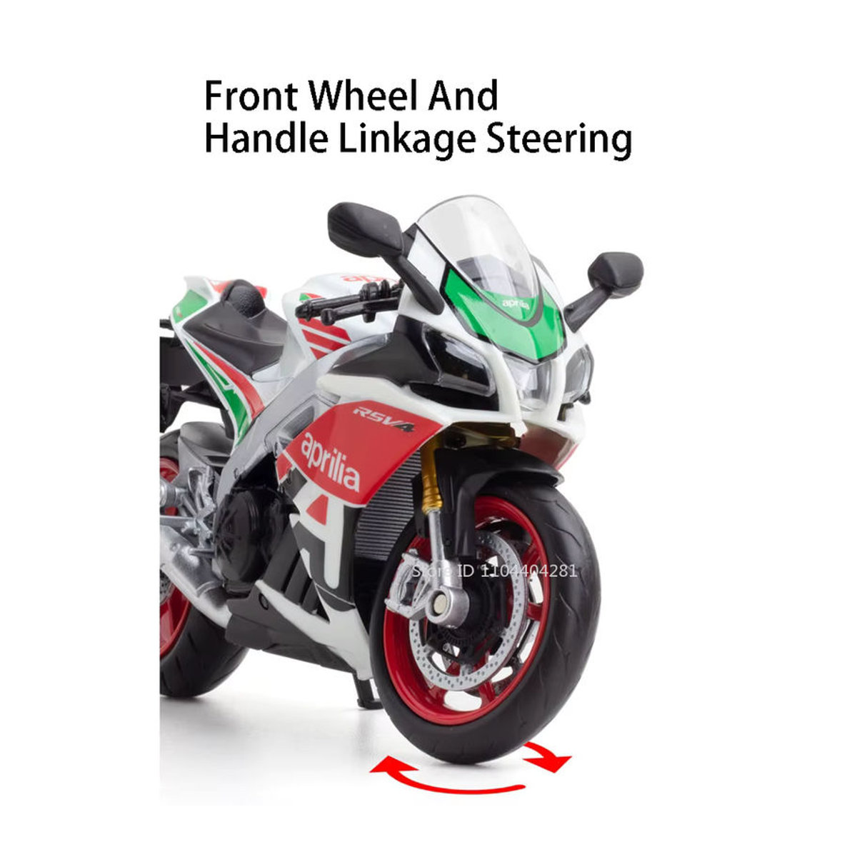 MAKEDA Diecast Motorrad Modell Aprilia RSV4 und Suzuki GSX R1000R in Weiß aus Metall im Maßstab 1:12 mit lenkbarem Vorderrad als Sammlerstück - Bild 3