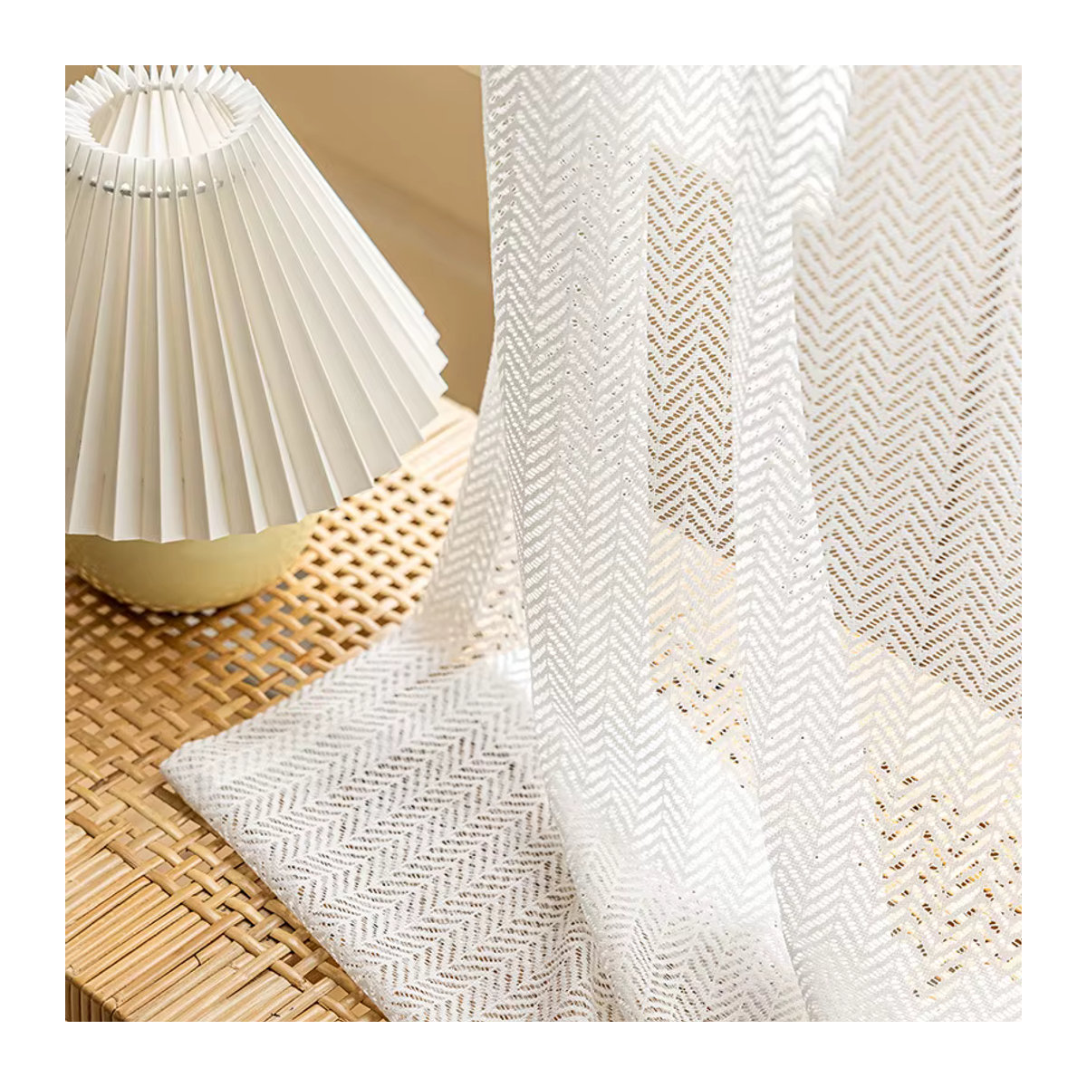 MAKEHOME Transparente Voile-Spitze Vorhänge in Weiß für Wohnzimmer und Schlafzimmer - Bild 2