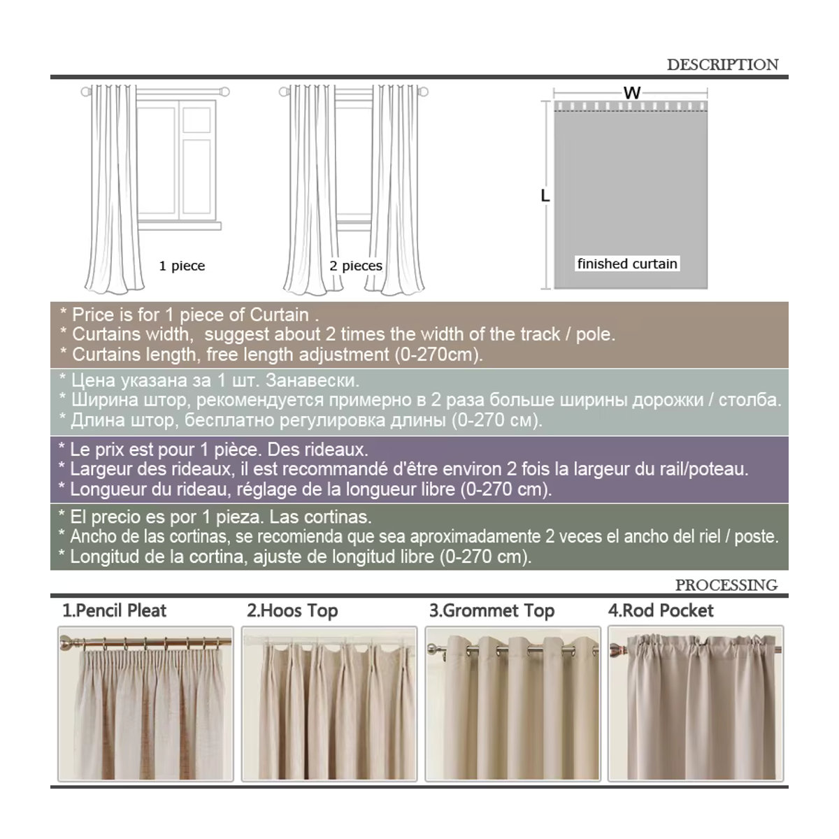 MAKEHOME Verdunkelungsvorhänge aus superweichem Chenille mit 3D-Textur in Beige - Bild 5