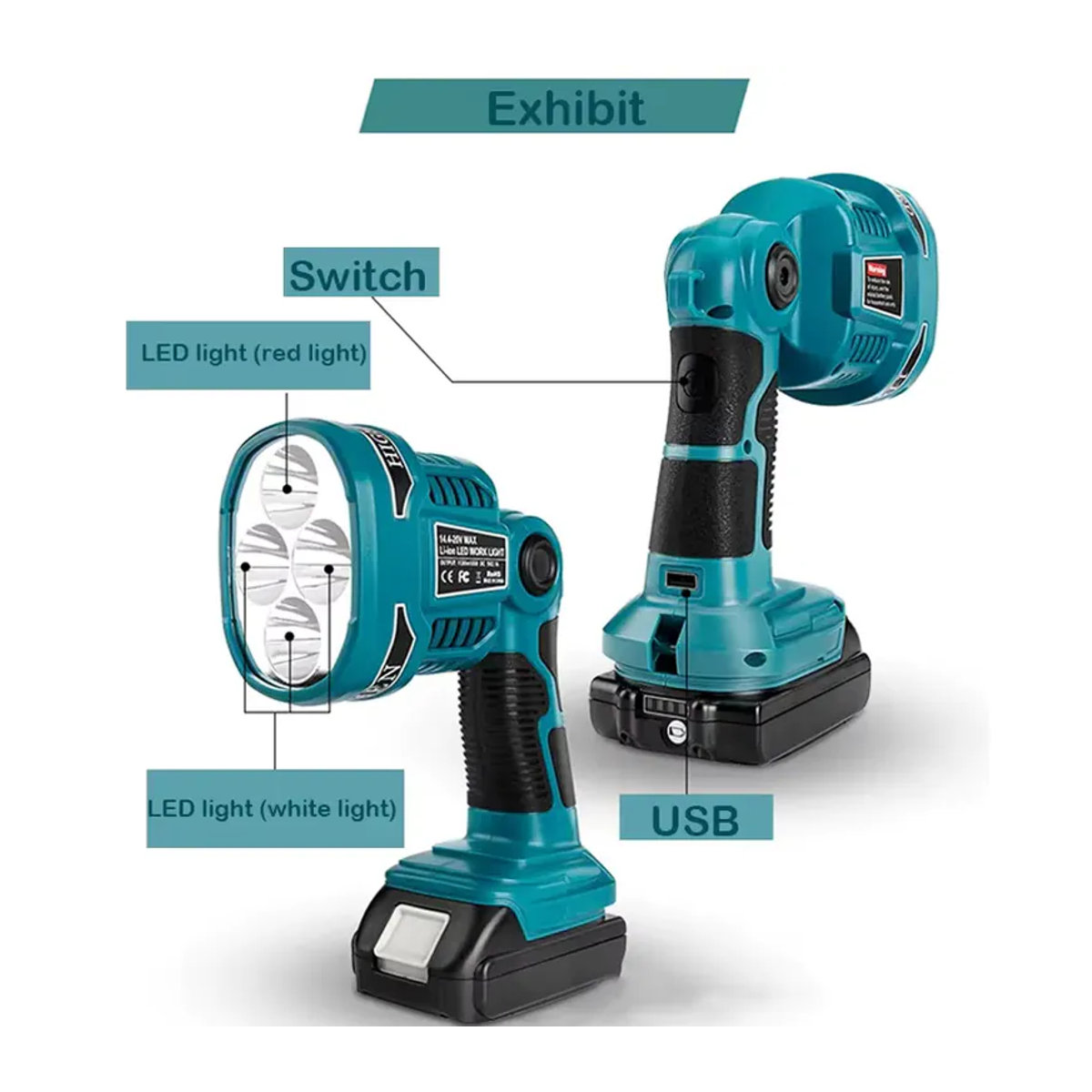 Makita 18V Akku LED Taschenlampe und Arbeitslicht mit USB für Outdoor und Notbeleuchtung - Bild 3
