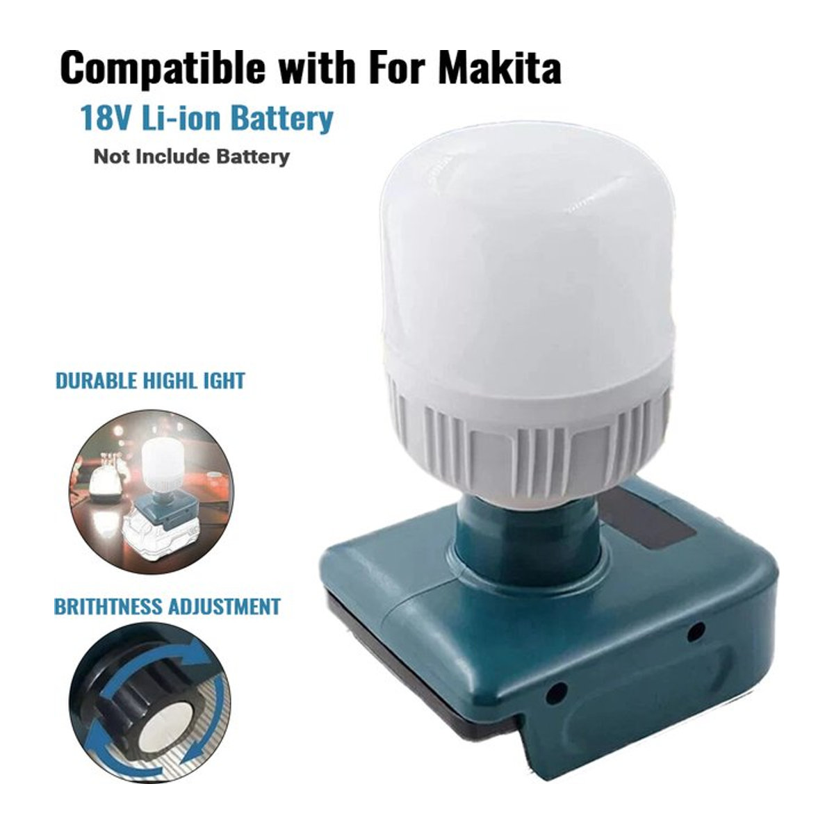 Makita 18V Li-Ionen Kabellose LED-Lampe als Notfall-Flutlicht und Campinglampe mit kaltweißem Licht für Innen- und Außenbereiche - Bild 1