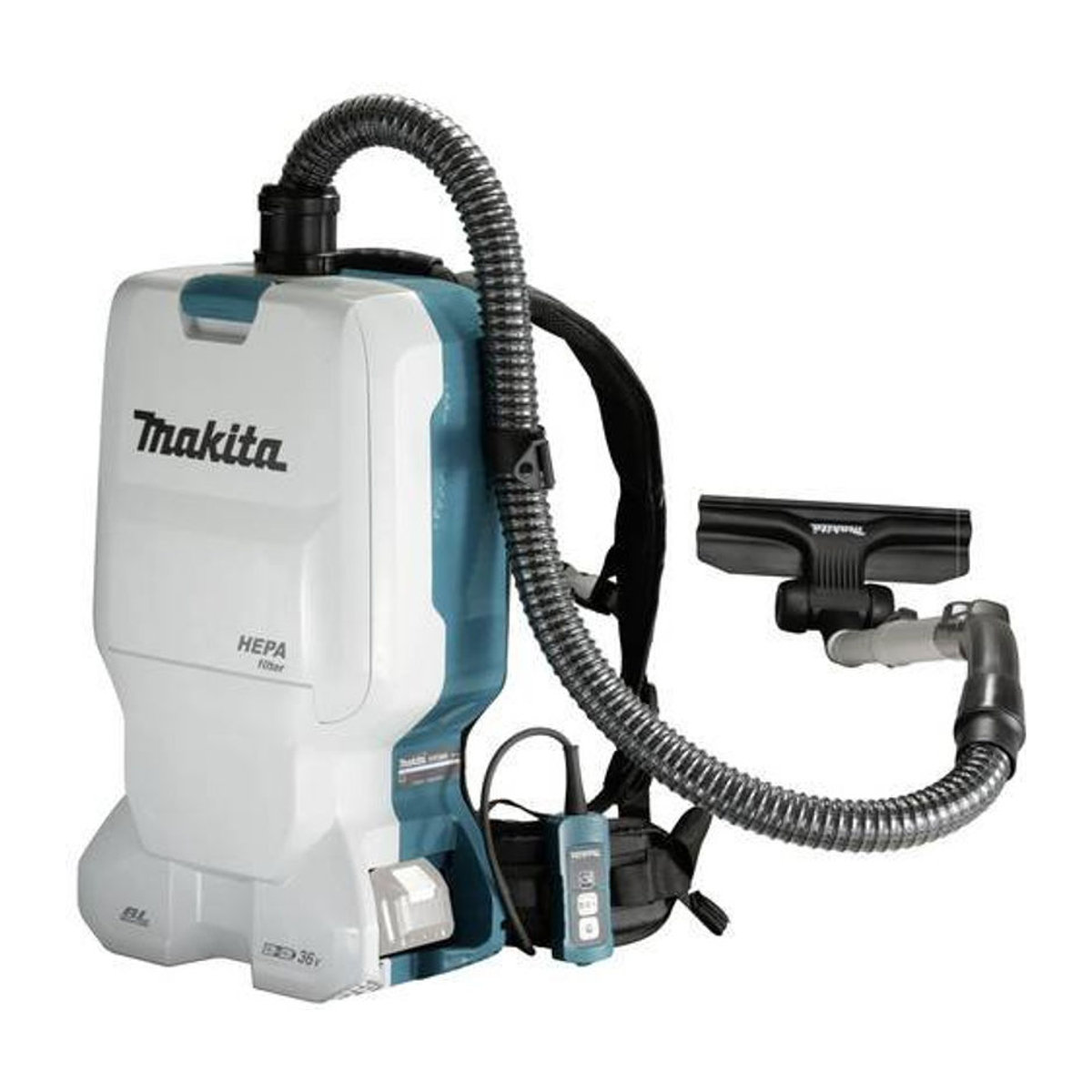 Makita DVC660Z Akku-Rucksackstaubsauger für Trockenreinigung mit 5,5 l Behälter und 95 W Leistung - Bild 1