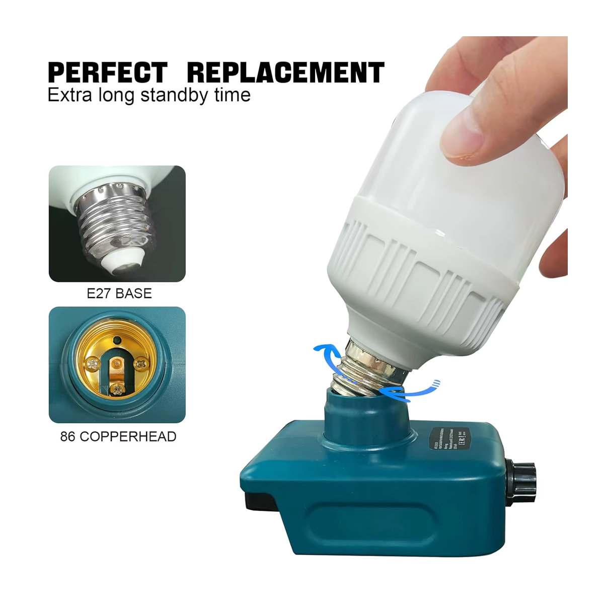 Makita LED-Arbeitsleuchte 12 W für Li-Ionen-Akkus 18 V, tragbare Niederspannungslampe für Camping und Outdoor - Bild 2