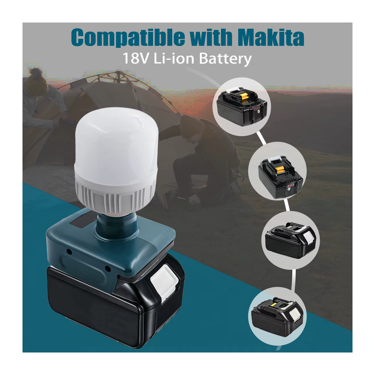 Makita LED-Arbeitsleuchte 12 W für Li-Ionen-Akkus 18 V, tragbare Niederspannungslampe für Camping und Outdoor - Bild 4