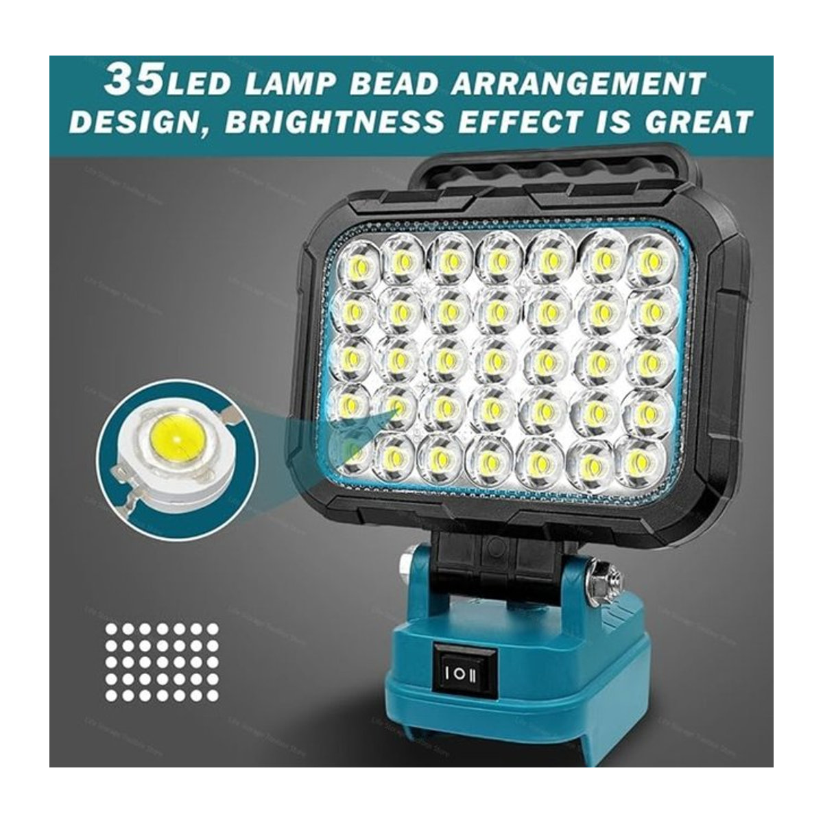 Makita LED-Arbeitsleuchte für 18V Akku, 1500 Lumen kabelloses Flutlicht mit 2 USB-Ladeanschlüssen - Bild 1