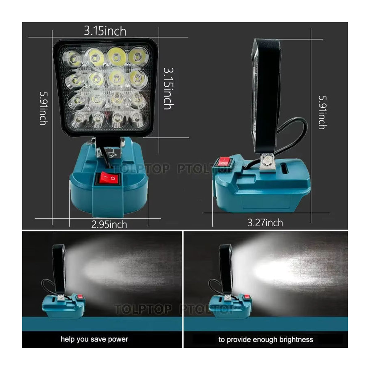 Makita LED Arbeitsleuchte mit USB für 14,4 V und 18 V Li-Ion Akku als Outdoor Taschenlampe und Camping Laterne für Notfälle - Bild 4