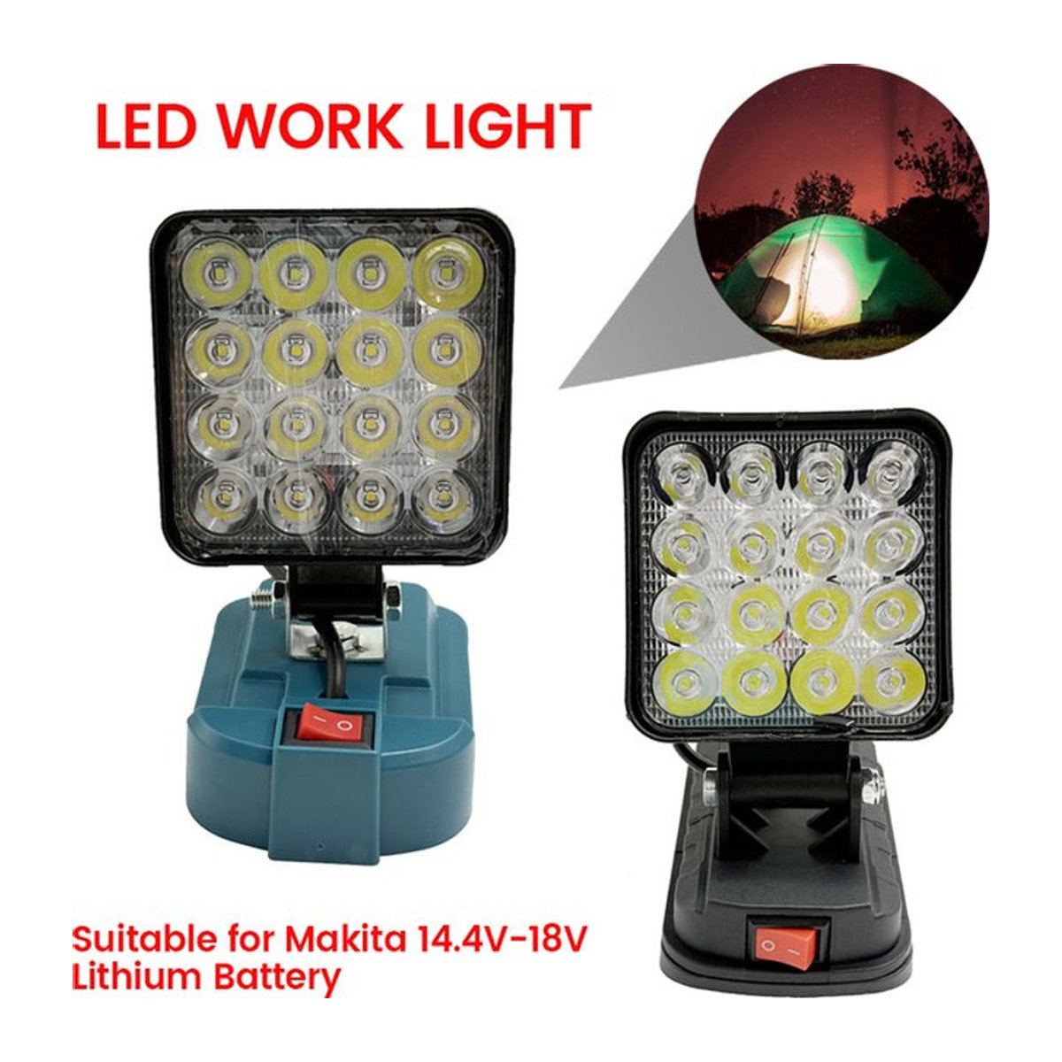 Makita Schnurlose LED-Arbeitsleuchte für 14,4 V - 18 V Li-Ionen-Akkus als Campinglampe und Notbeleuchtung - Bild 1
