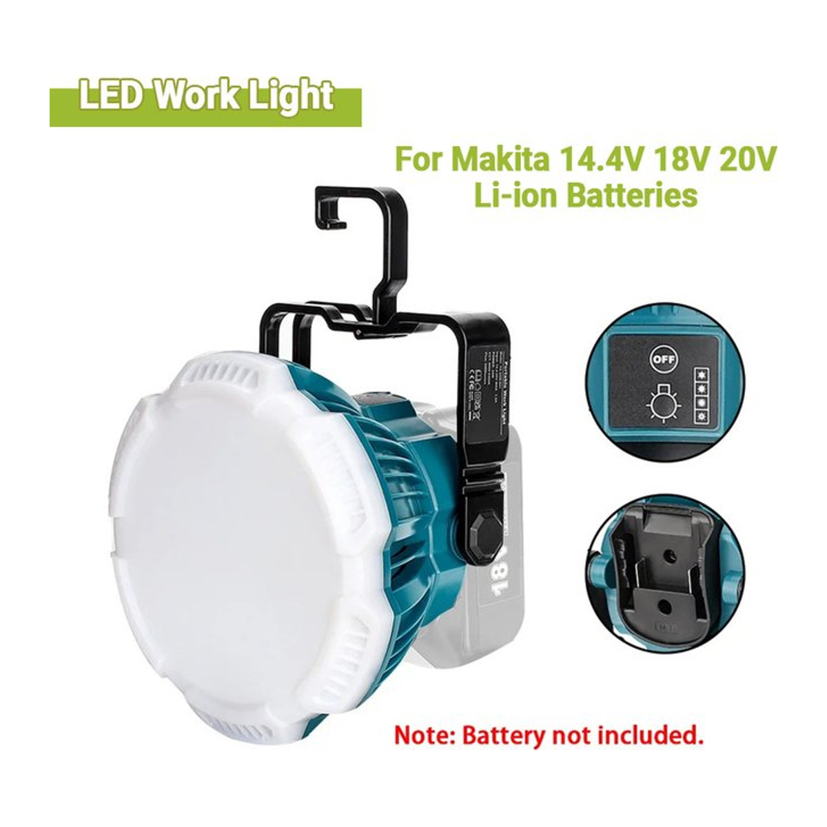 Makita Tragbare LED Arbeitsleuchte 24W für 14,4V, 18V und 20V Lithium-Ionen Akkus - Bild 1