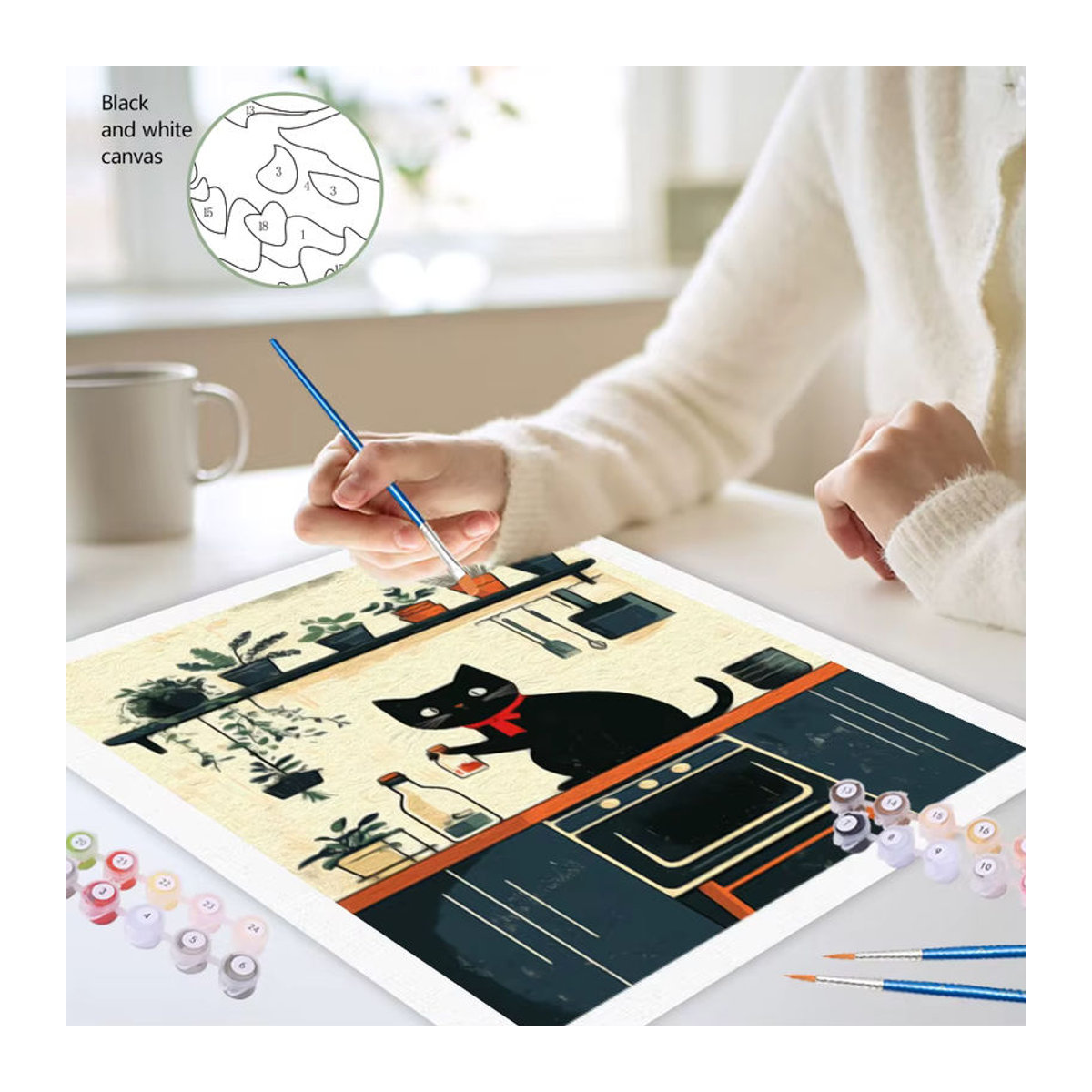 Malen nach Zahlen für Erwachsene von RUOPOTY mit Tier-Motiv in Mehrfarbig als Wandkunst auf Papier - Bild 2