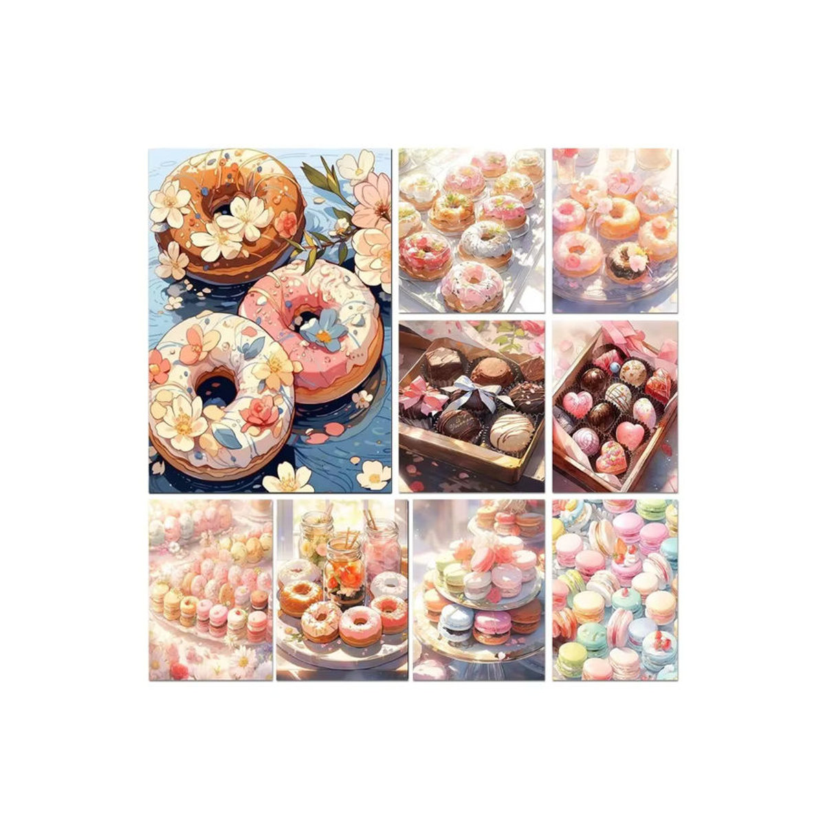 Malen nach Zahlen Set Macaron-Donut Motiv von Potdemiel für Erwachsene in Mehrfarbig - Bild 2