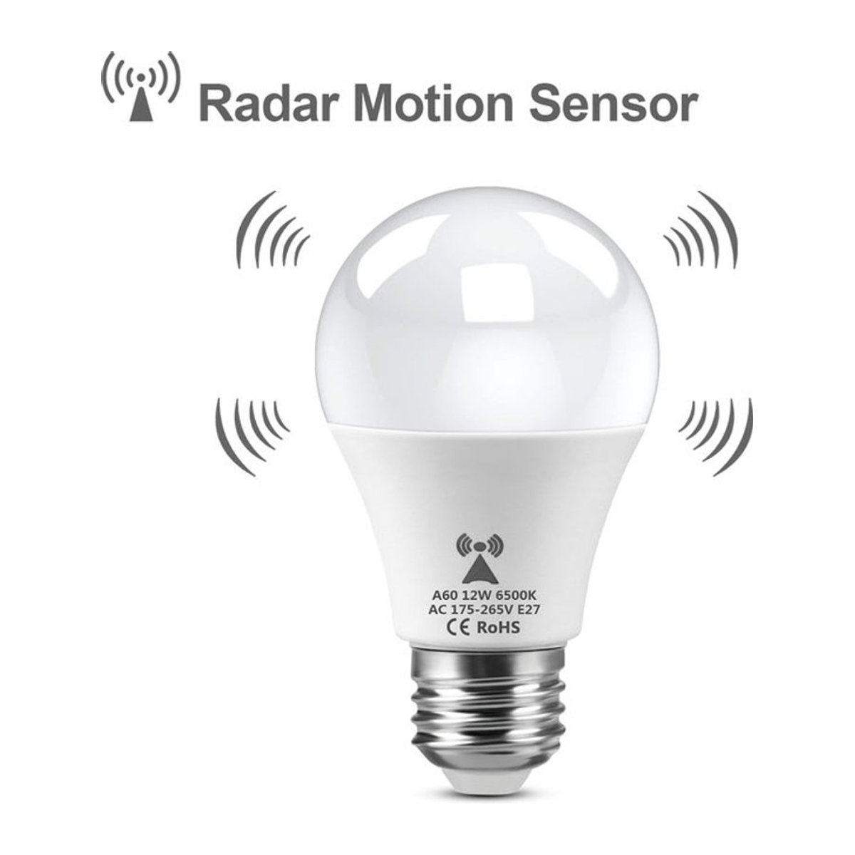 MALITAI LED E27 Glühbirne mit Radar-Bewegungssensor und Lichtsensor, 12 W, Aluminium - Bild 1