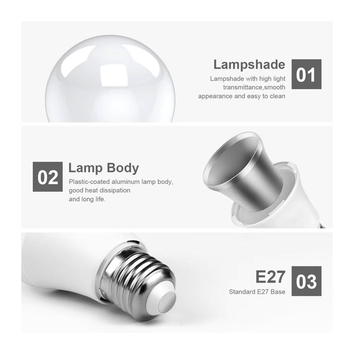 MALITAI LED E27 Glühbirne mit Radar-Bewegungssensor und Lichtsensor, 12 W, Aluminium - Bild 2