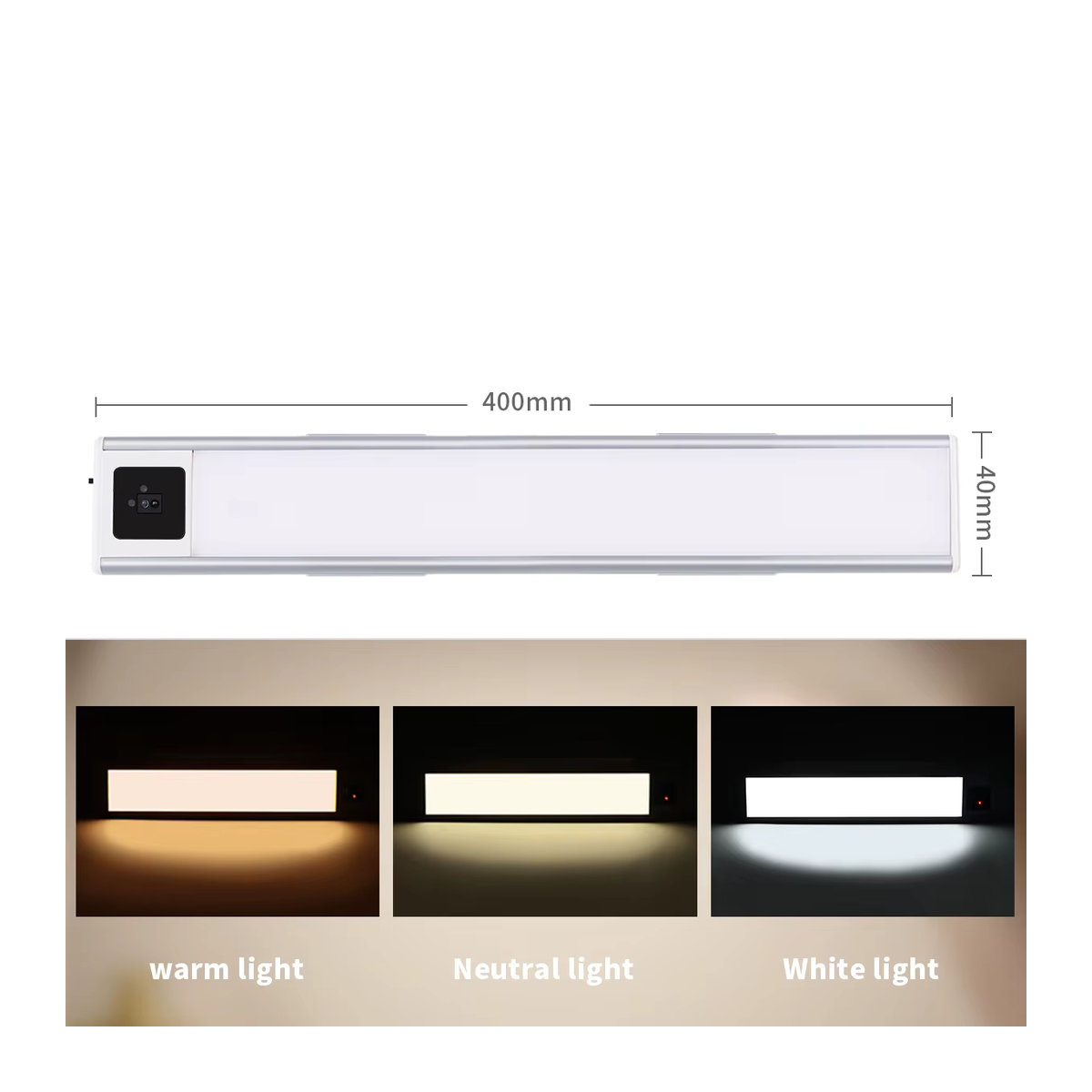 MALITAI LED Schrankbeleuchtung aus Aluminium in Alufarben mit Bewegungsmelder und USB-Ladefunktion, Länge: 40 cm - Bild 5