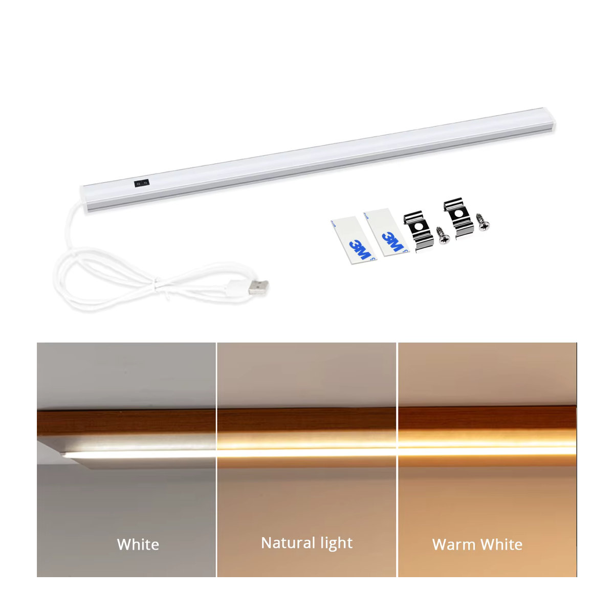 MALITAI LED Schrankbeleuchtung mit Bewegungssensor und Handgeste, Aluminium Nachtlicht in Silber, minimalistische Möbelbeleuchtung mit USB-Anschluss - Bild 5