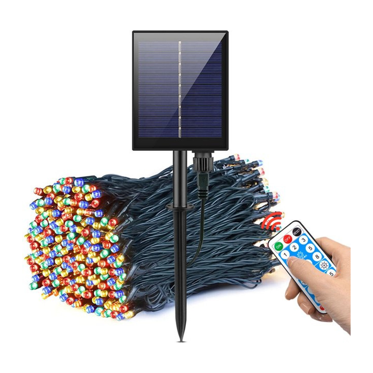 MALITAI Solar LED Lichterkette Bunt Wasserdichte Outdoor Solar Girlande für Garten Terrasse und Dekoration - Bild 1