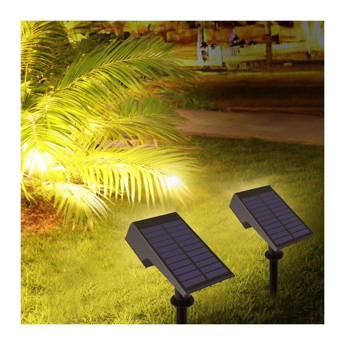 MALITAI Solarleuchte LED Gartenstrahler Schwarz Minimalistisch Wasserdicht für Outdoor Landschaft und Garten - Bild 1