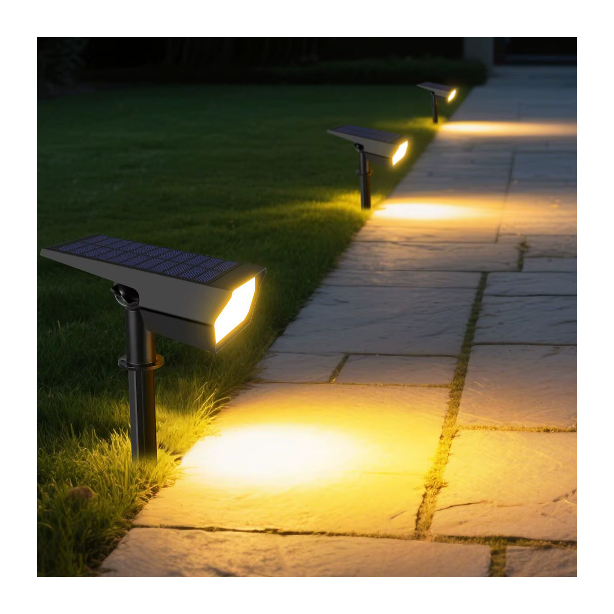 MALITAI Solarleuchte LED Gartenstrahler Schwarz Minimalistisch Wasserdicht für Outdoor Landschaft und Garten - Bild 6