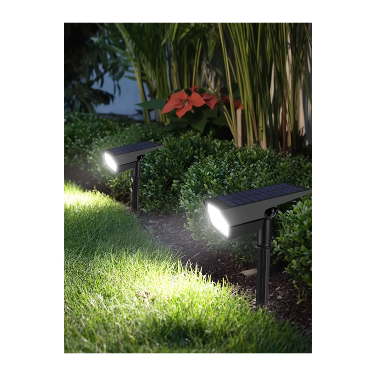 MALITAI Solarleuchte LED Gartenstrahler Schwarz Minimalistisch Wasserdicht für Outdoor Landschaft und Garten - Bild 7