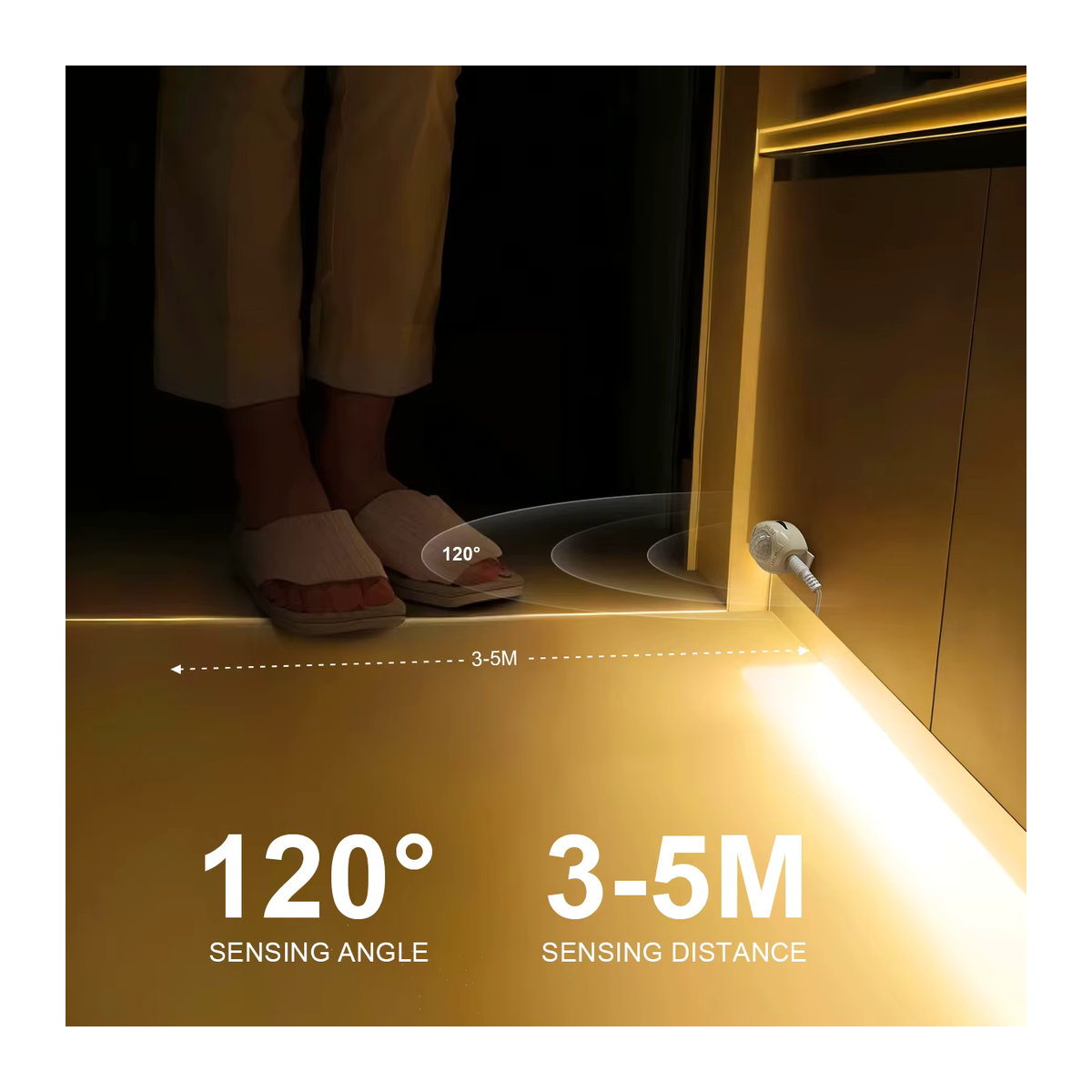 MALITAI USB 5V PIR Bewegungsmelder LED Streifen Licht Wasserdicht für Schrank, Küche und Zimmer in minimalistischem Design - Bild 4