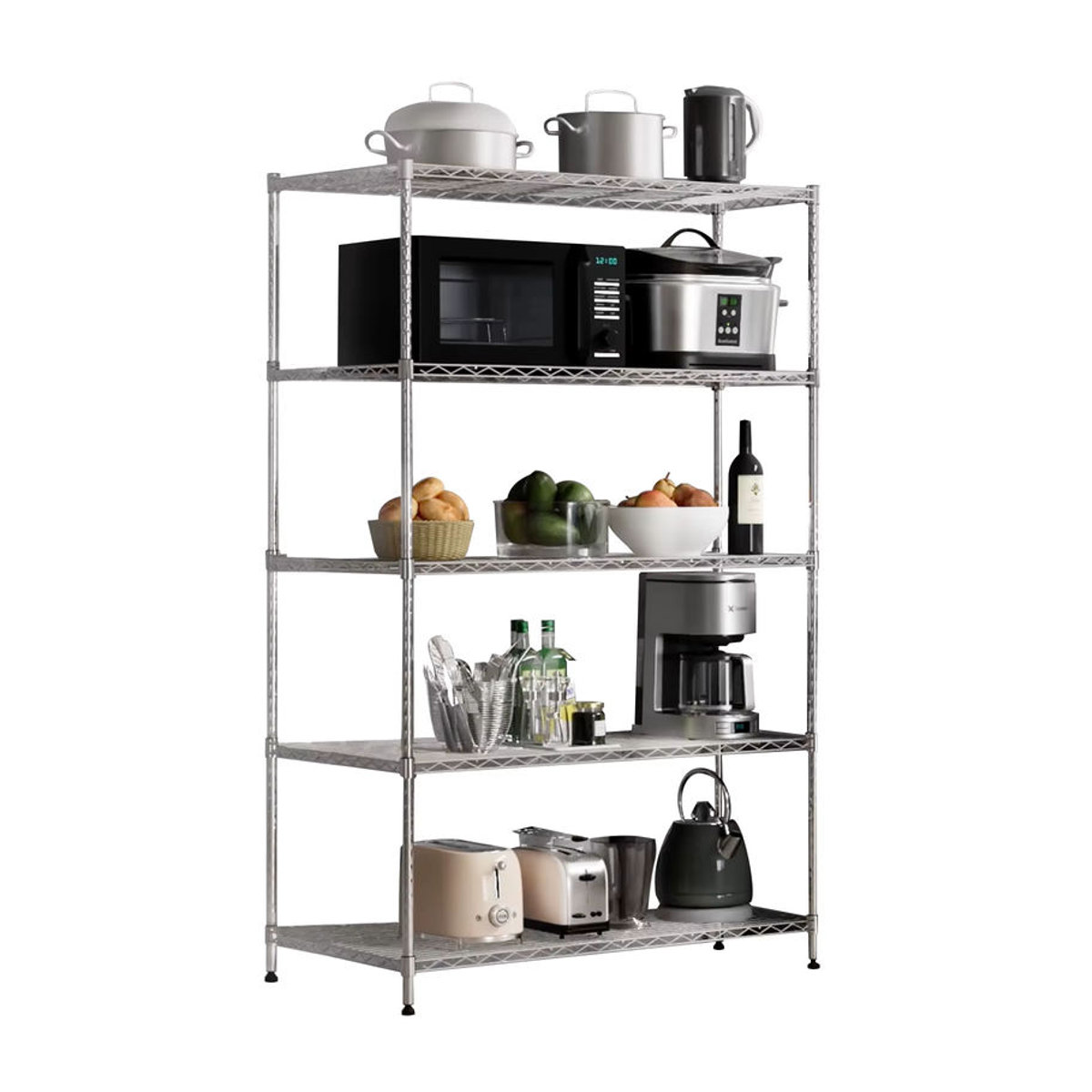 Mammut Schwerlastregal Himalaya Metallregal verchromt mit 5 Böden H x B x T: 200 x 90 x 60 cm - Bild 5