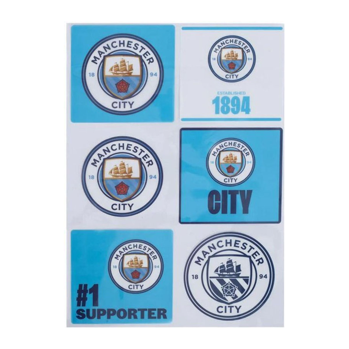 Manchester City FC Autoaufkleber Set Mehrfarbig A4 - Bild 1