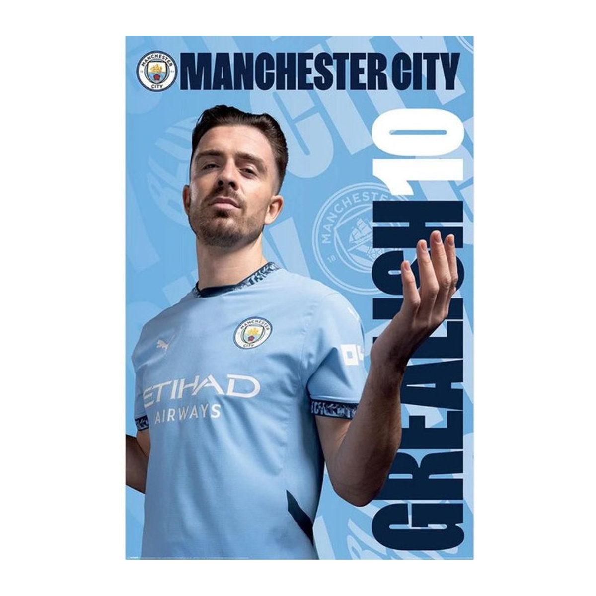 Manchester City FC Jack Grealish Poster von Pertemba FR, Blau, Papier, Breite: 91 cm, Querformat - Bild 1